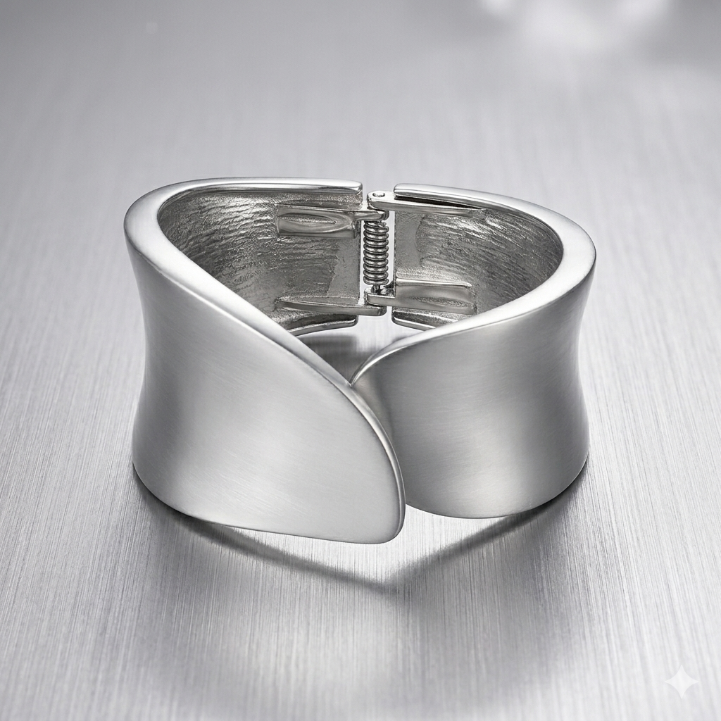 Heavy Metallic Wide-Band Bangle