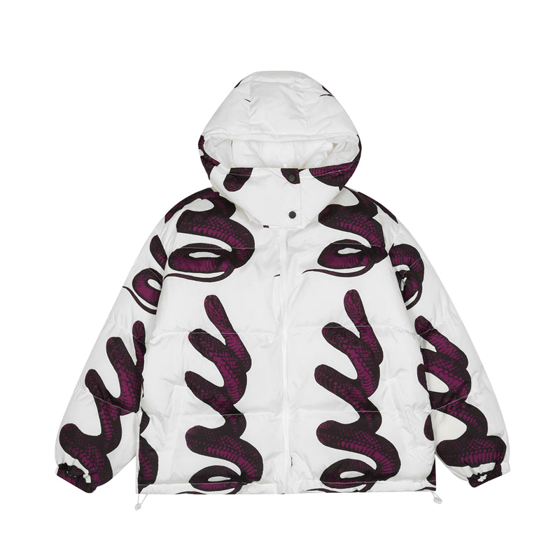 Unisex Vintage Hooded Loose Puffer