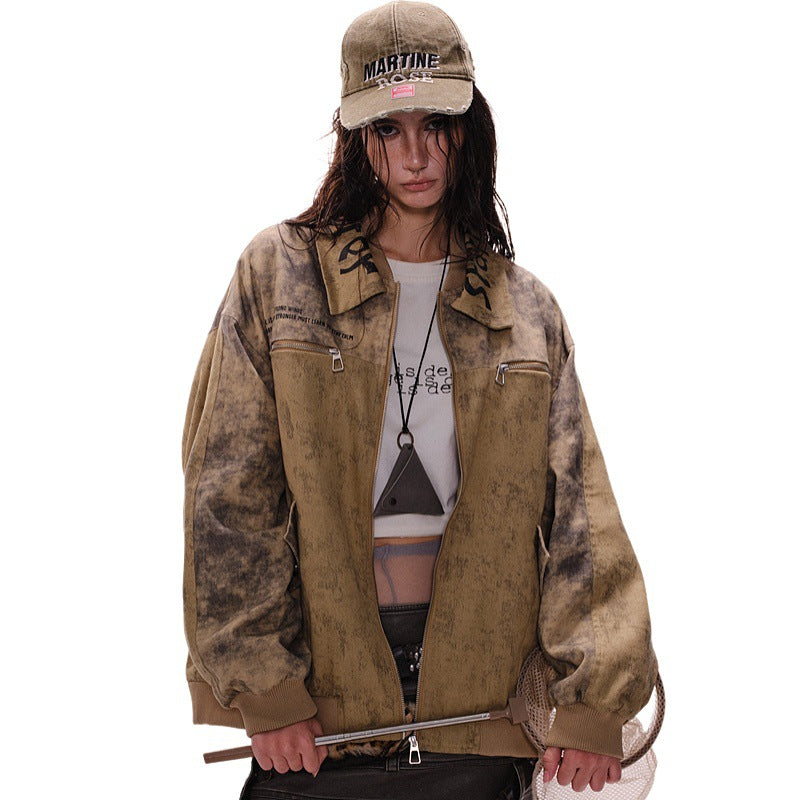 Unisex Streetwear Lapel-embroidered Jacket