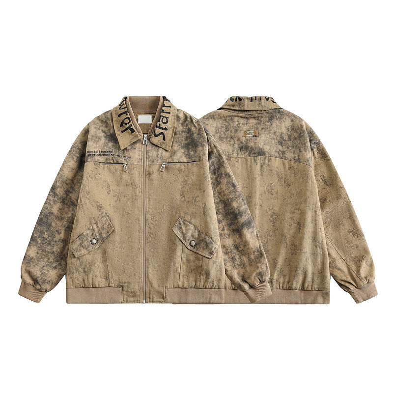 Unisex Streetwear Lapel-embroidered Jacket