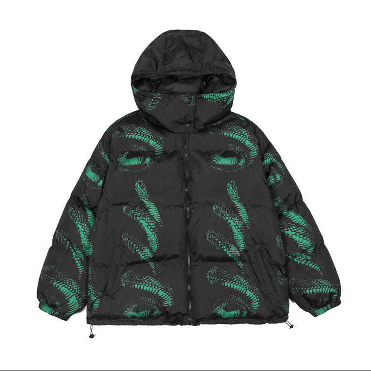 Unisex Vintage Hooded Loose Puffer