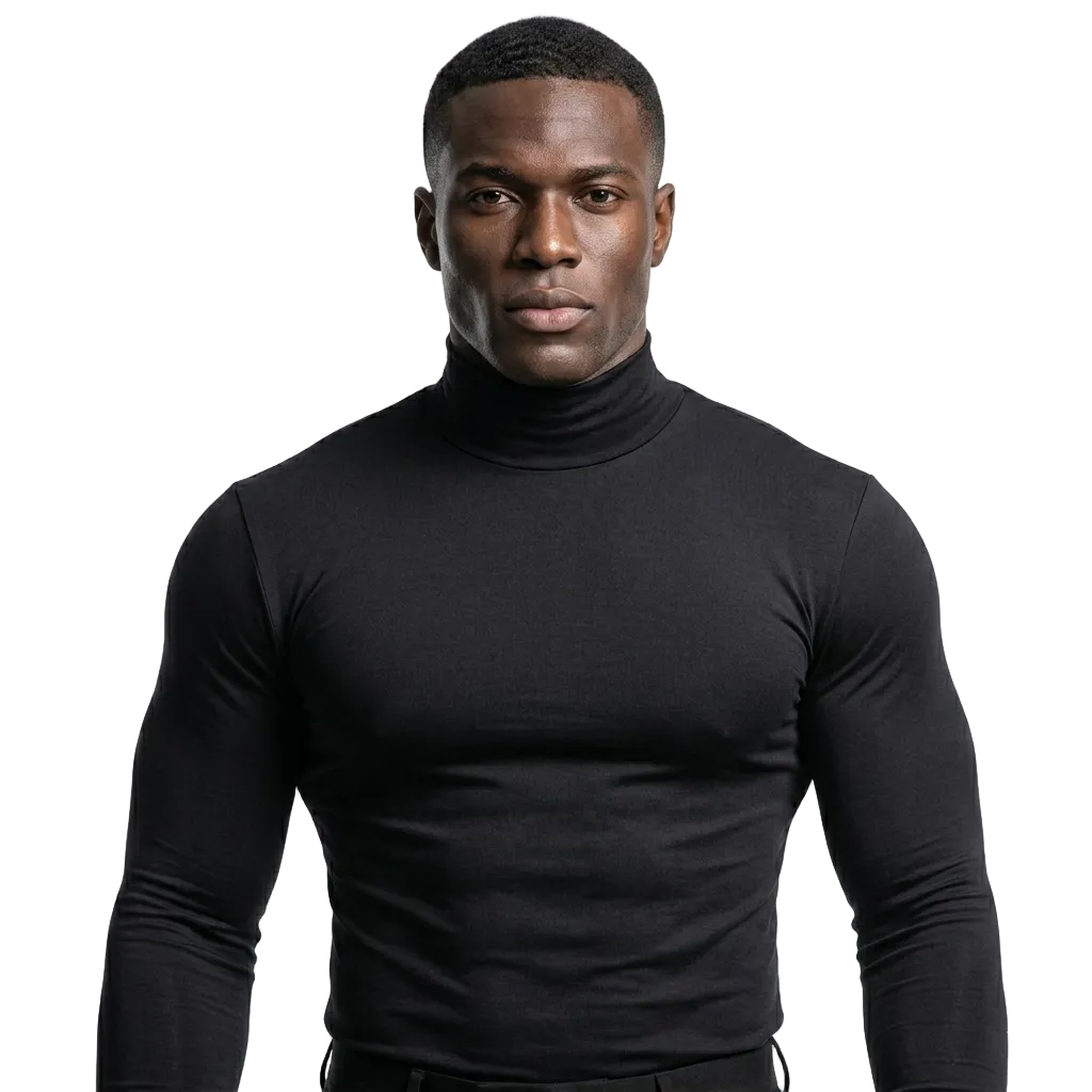 Men's mock neck slim-fit base layer T-shirt