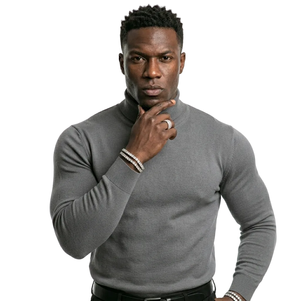 Men's mock neck slim-fit base layer T-shirt