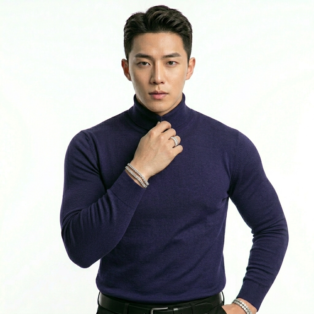 Men's mock neck slim-fit base layer T-shirt