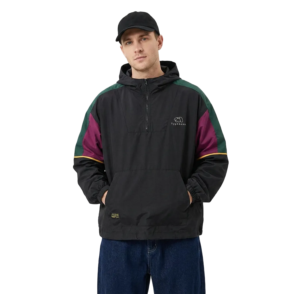 Unisex Hooded Pullover Shell Jacket