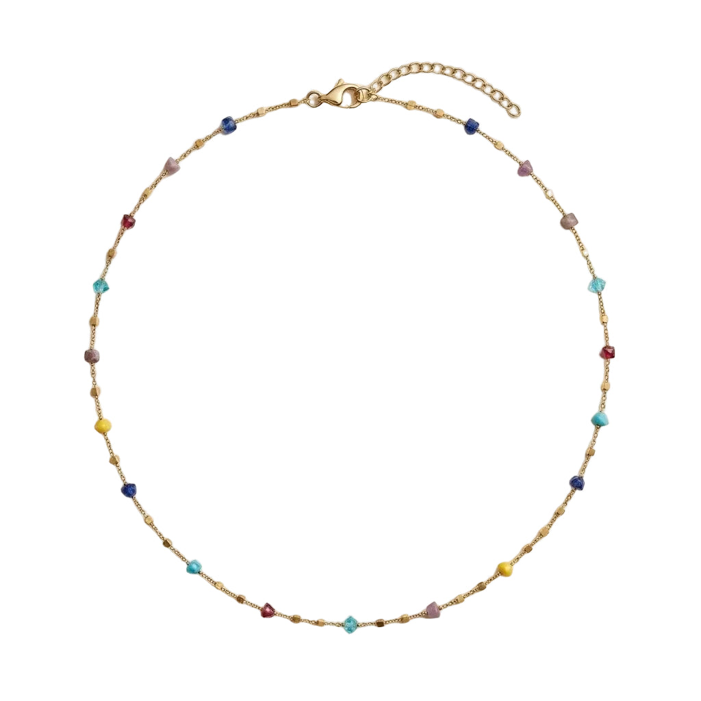Unisex Gravel Block Collarbone Chain Necklace