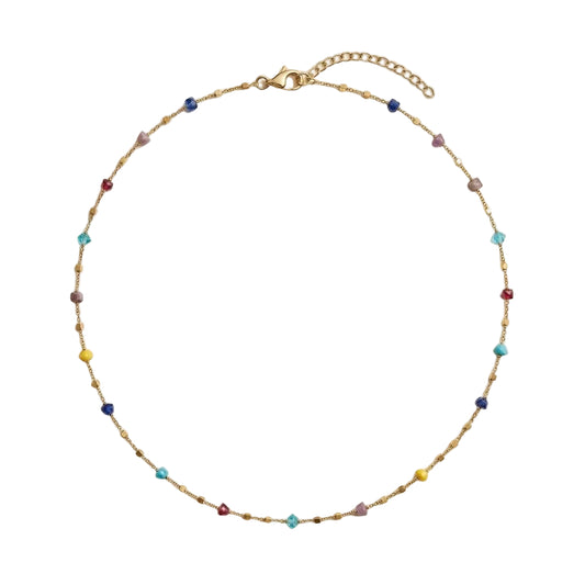 Unisex Gravel Block Collarbone Chain Necklace