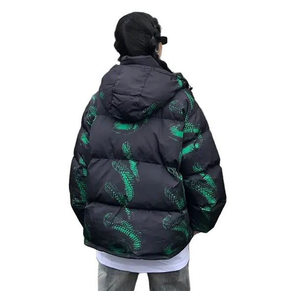 Unisex Vintage Hooded Loose Puffer
