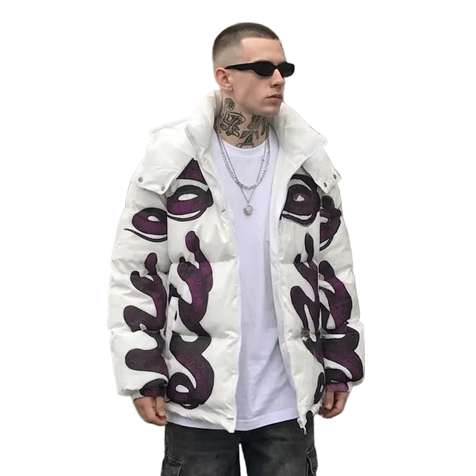 Unisex Vintage Hooded Loose Puffer