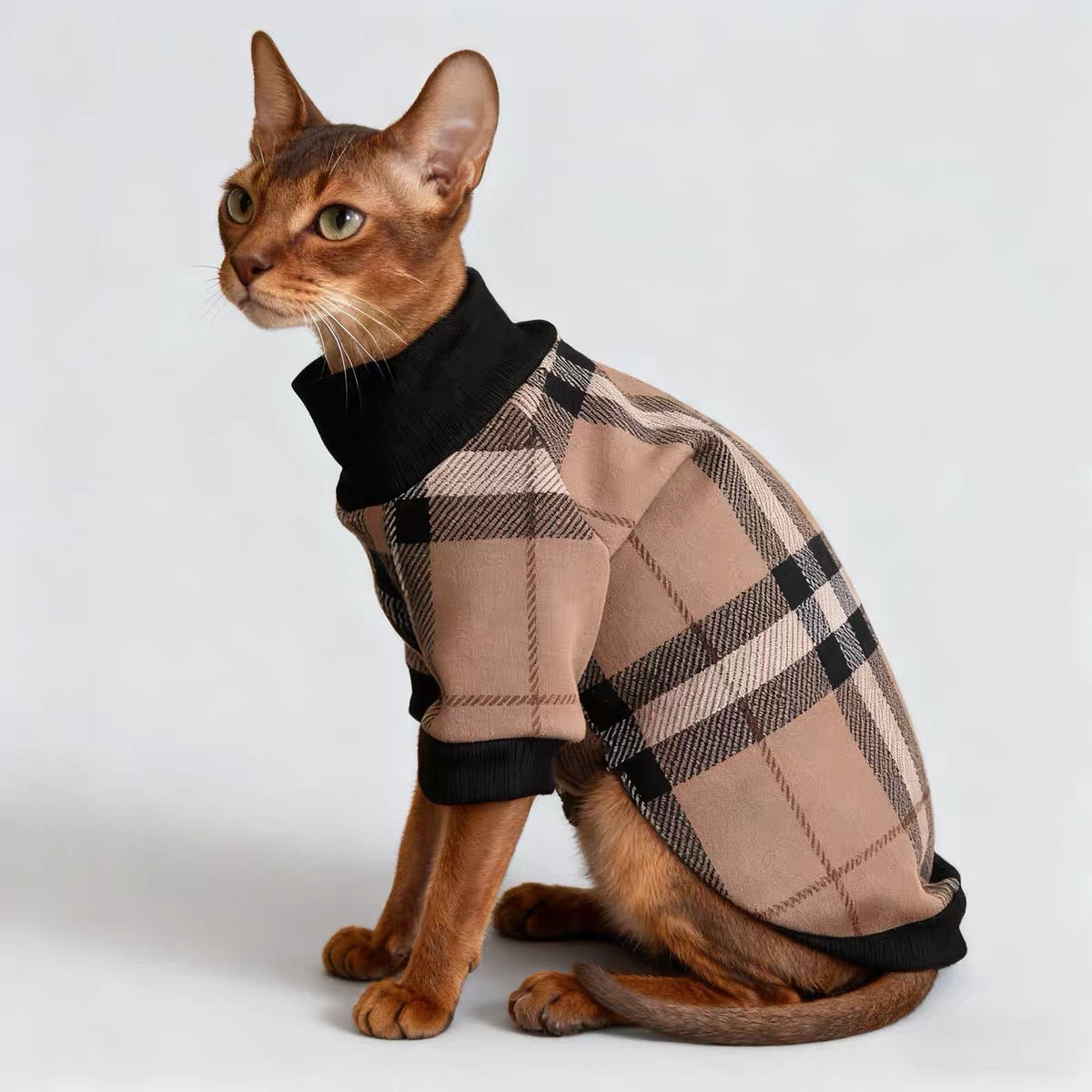 Knit Plaid Pet Sweater