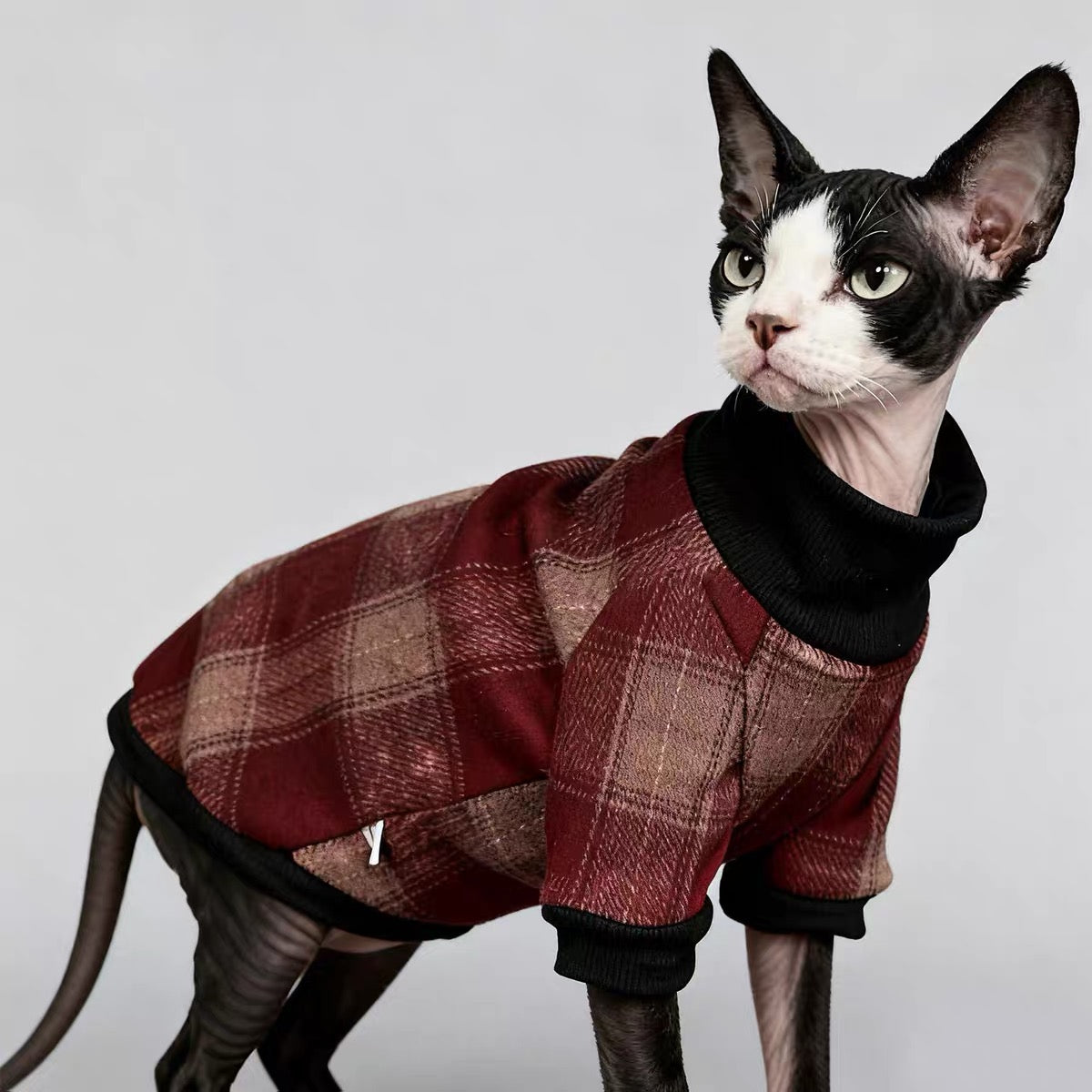 Knit Plaid Pet Sweater