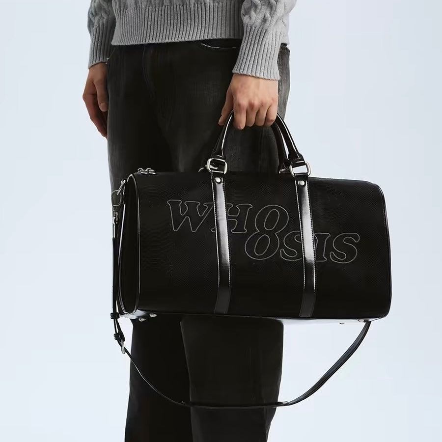 Men’s Vintage Embossed Leather Duffle Bag