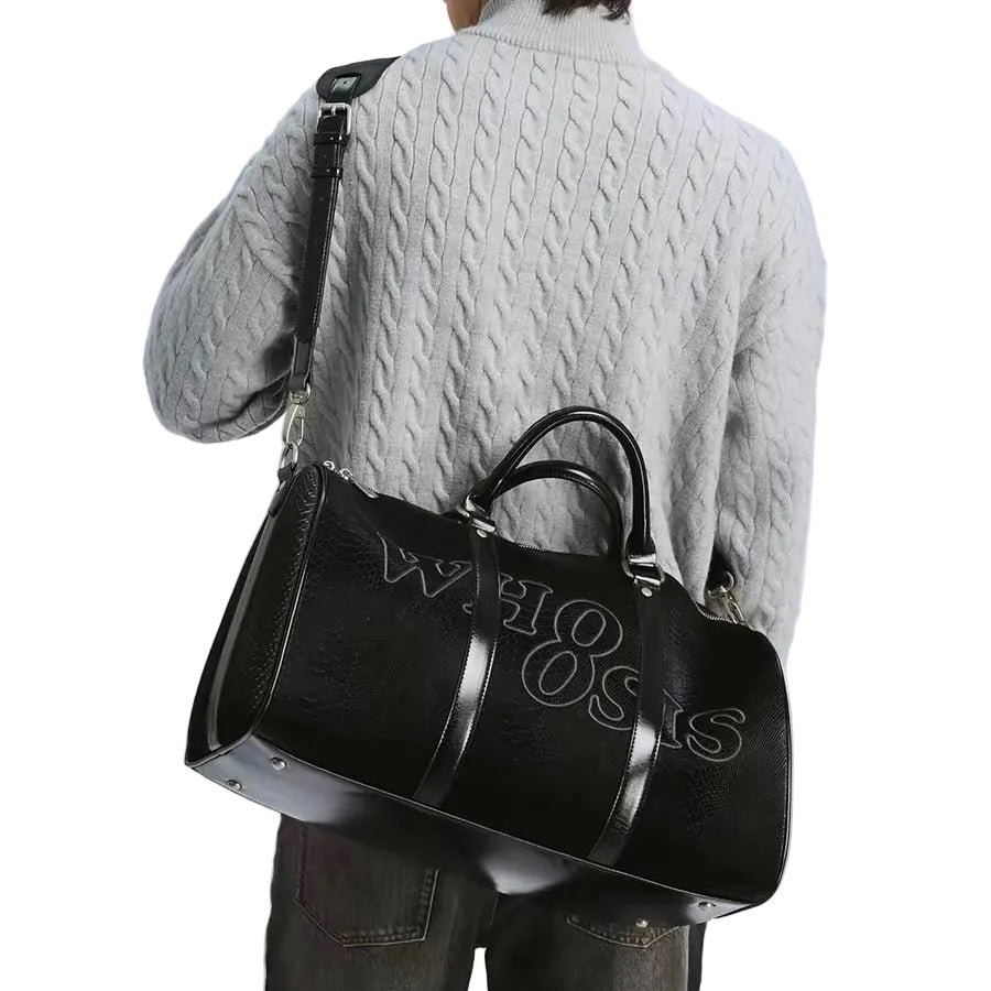 Men’s Vintage Embossed Leather Duffle Bag
