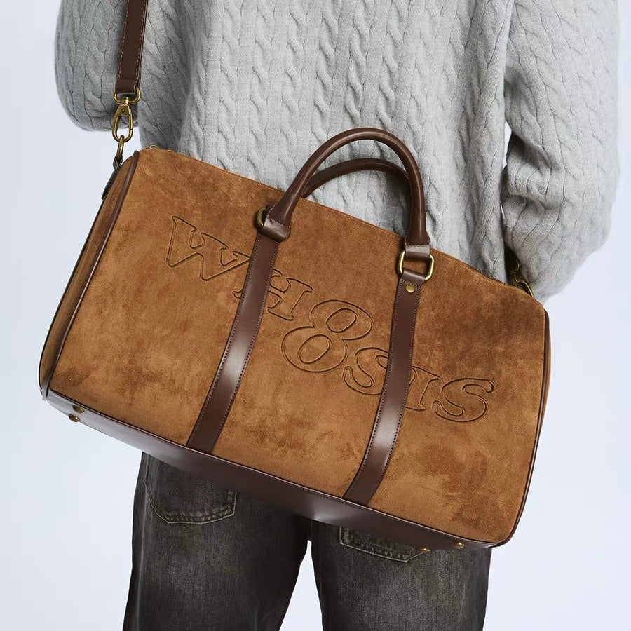 Men’s Vintage Embossed Leather Duffle Bag