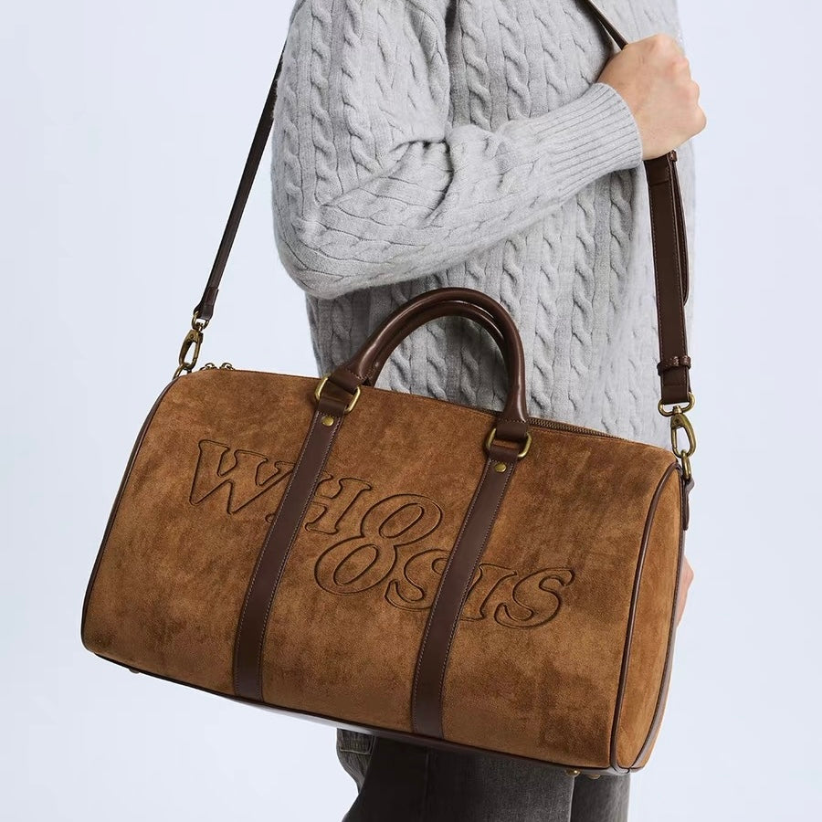 Men’s Vintage Embossed Leather Duffle Bag