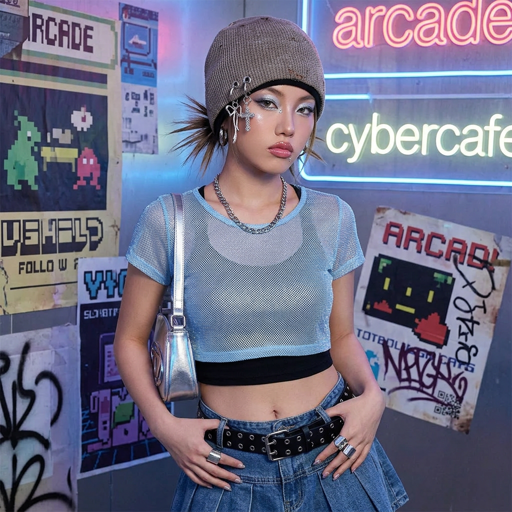 Unisex Y2K Distressed Knit Beanie