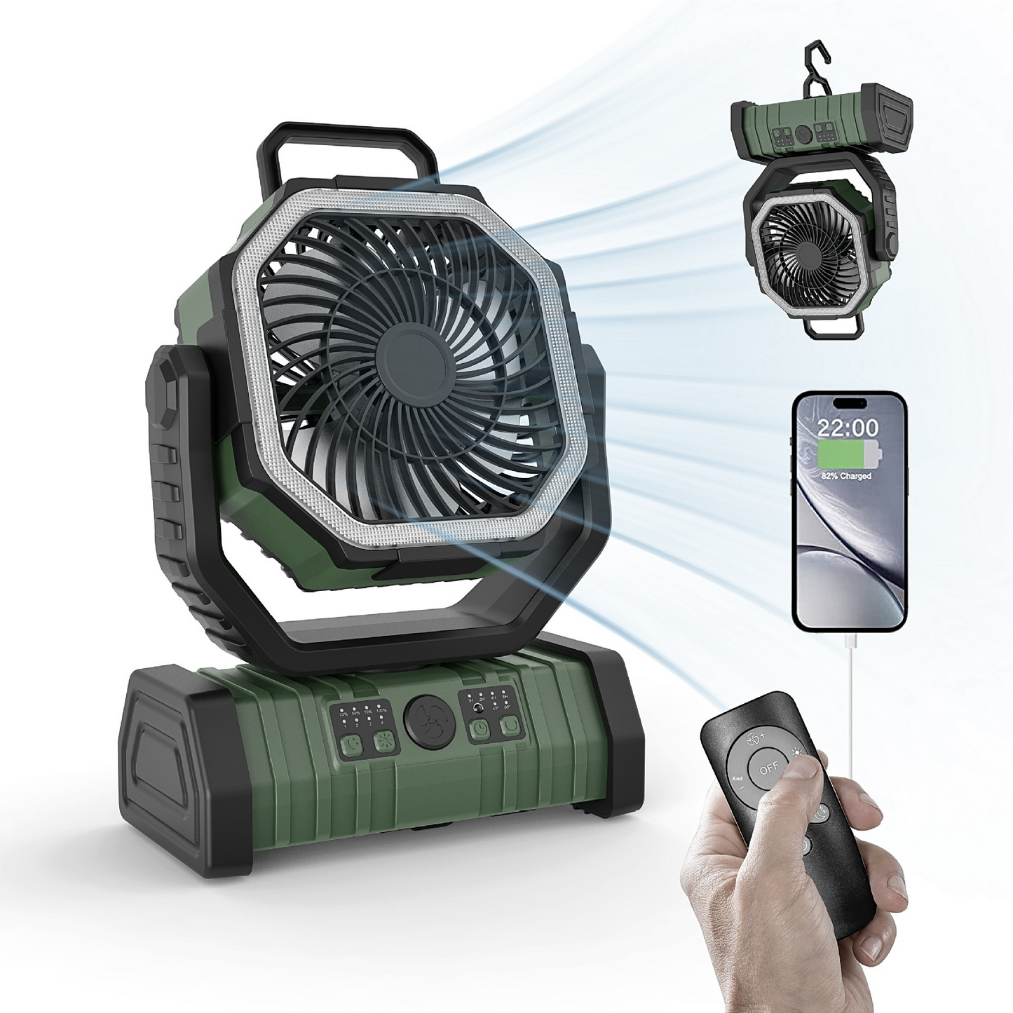 Outdoor LED Light Camping Fan