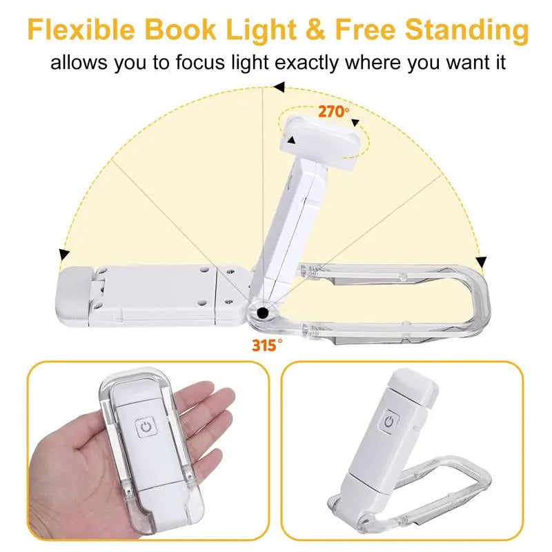 LED Rechargeable Clip-On Book Reading Light